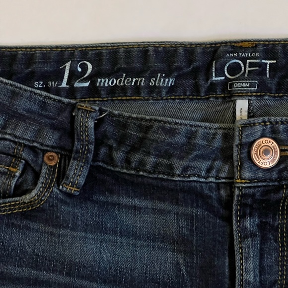 Ann Taylor Loft Distressed Modern Slim Jeans - Picture 3 of 5